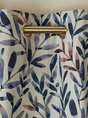 Natural Rustic Leaf Eyelet Lined Curtains - Image 5 of 5