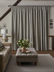 Natural Next Bobble Texture Pencil Pleat Lined Curtains - Image 1 of 5