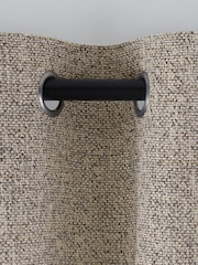 Natural Bobble Texture Blackout/Thermal Eyelet Curtains - Image 4 of 7