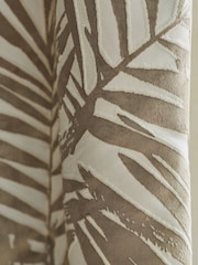 Champagne Natural Collection Luxe Velvet Palm Leaf Eyelet Lined Curtains - Image 5 of 6