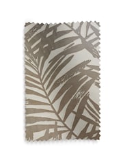 Champagne Natural Collection Luxe Velvet Palm Leaf Eyelet Lined Curtains - Image 6 of 6