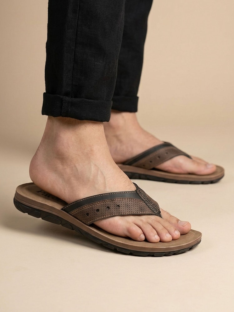 Pavers Brown Grippy Cross Strap Mule Sandals - Image 1 of 6