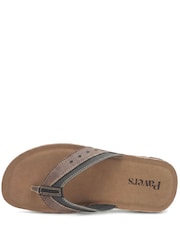Pavers Brown Grippy Cross Strap Mule Sandals - Image 5 of 6