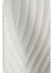 White Textured Tufted Eyelet Lined Curtains - Image 5 of 5
