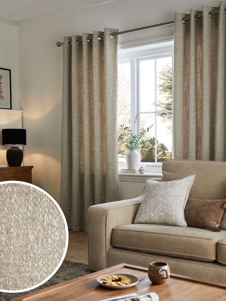 Cortinas de ilhós de textura aconchegante - Imagem 1 de 6