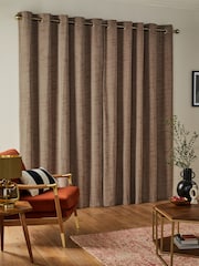 Natural Next Textured Chenille Eyelet Lined Curtains - Image 3 of 6