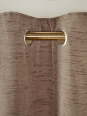 Natural Next Textured Chenille Eyelet Lined Curtains - Image 5 of 6