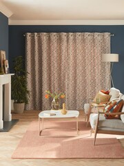 Multi Leaf Cut Velvet Eyelet Lined Curtains - Image 3 of 8