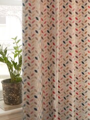 Multi Leaf Cut Velvet Eyelet Lined Curtains - Image 5 of 8