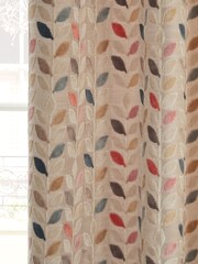 Multi Leaf Cut Velvet Eyelet Lined Curtains - Image 6 of 8