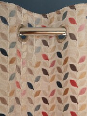 Multi Leaf Cut Velvet Eyelet Lined Curtains - Image 7 of 8