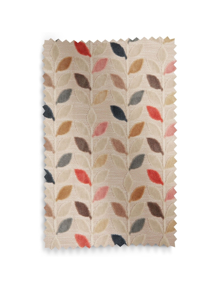 Multi Leaf Cut Velvet Eyelet Lined Curtains - Image 8 of 8