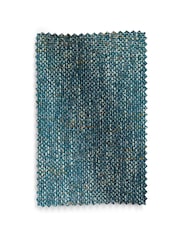 Teal Blue Bobble Texture Lined Eyelet Curtains - Image 5 of 5