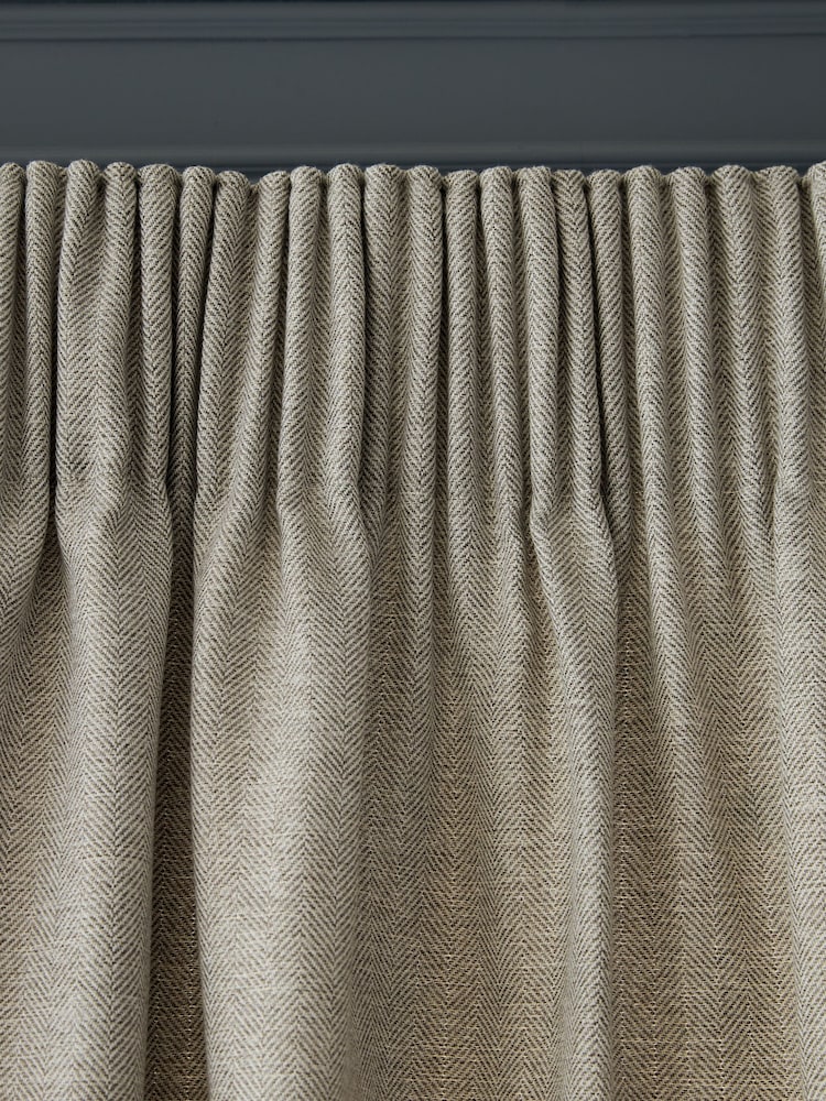 Chevrons tissés Plissé doublé Rideaux - Image 5 of 6