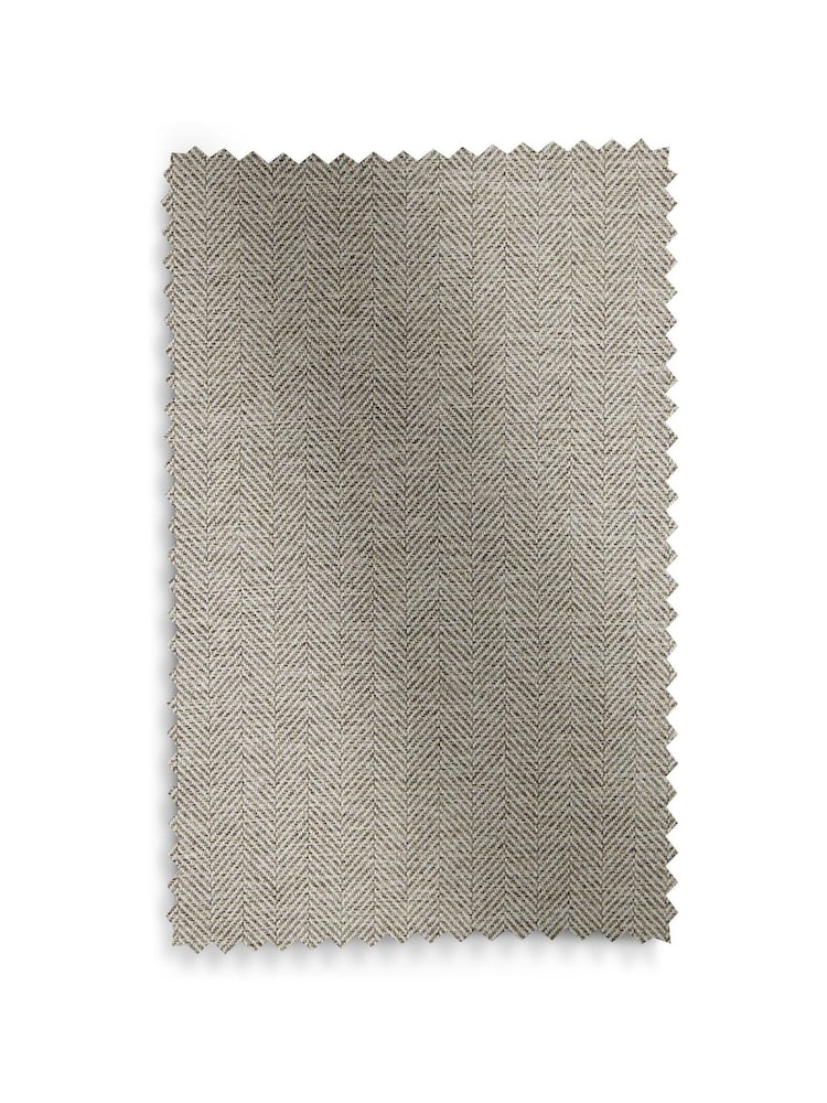 Grey Herringbone Weave Pencil Pleat Lined Curtains - Image 6 of 6