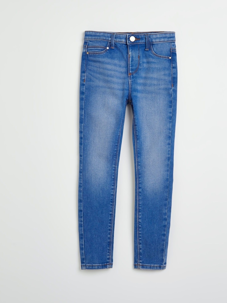 River Island Blue Girls Molly Mid Rise Skinny Jeans - Image 1 of 4