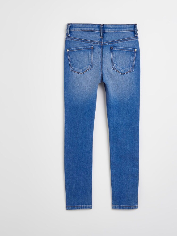 River Island Blue Girls Molly Mid Rise Skinny Jeans - Image 2 of 4