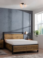 Bronx Oak Effect Axel Wooden Drawer Storage Bed Frame - Image 2 of 7