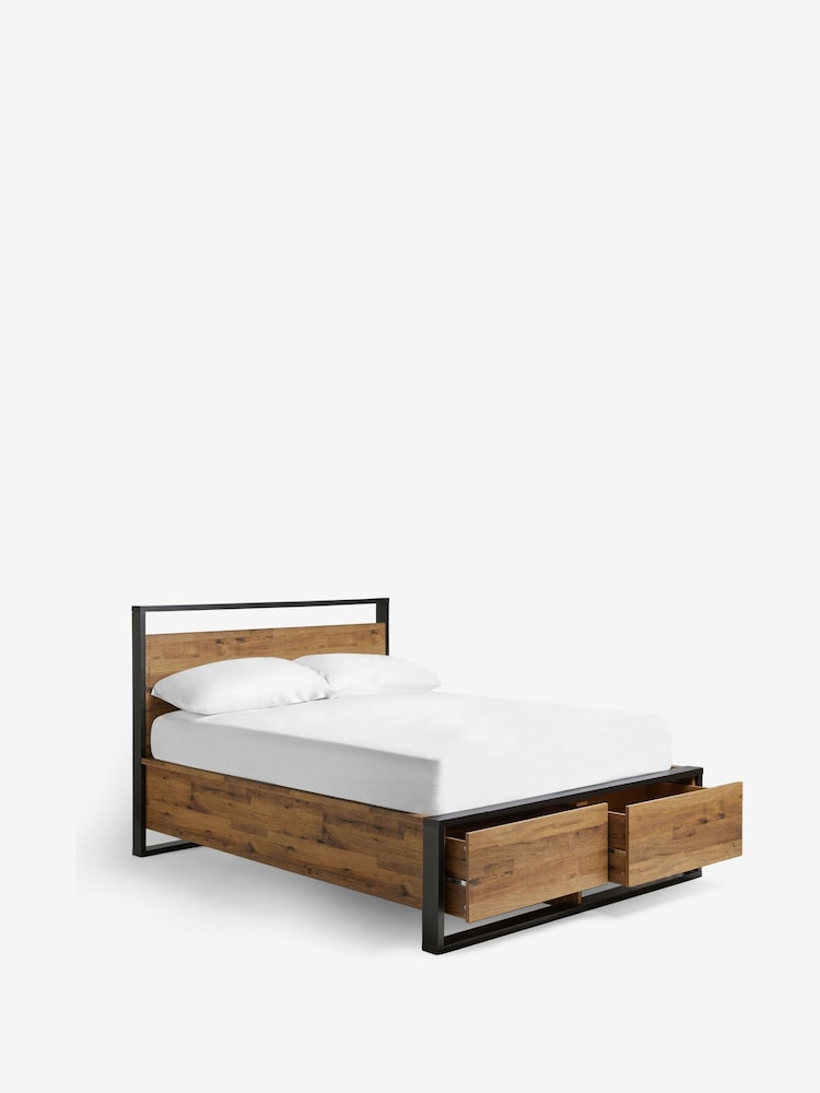 Bronx Oak Effect Axel Wooden Drawer Storage Bed Frame - Image 7 of 7
