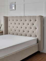 Wool Blend Natural Stone Grayson Upholstered Ottoman Storage Bed Frame - Image 6 of 10