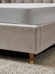 Wool Blend Natural Stone Grayson Upholstered Ottoman Storage Bed Frame - Image 7 of 10