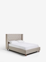 Wool Blend Natural Stone Grayson Upholstered Ottoman Storage Bed Frame - Image 9 of 10