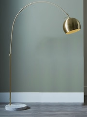 Pacific Gold Feliciani Brushed Metal And Marble Floor Lamp - Image 1 of 4