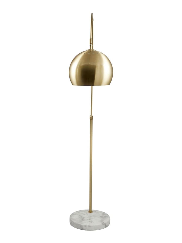 Pacific Gold Feliciani Brushed Metal And Marble Floor Lamp - Image 2 of 4