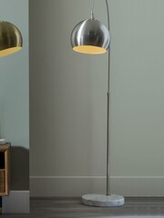 Pacific Silver Feliciani Brushed Metal And Marble Floor Lamp - Image 1 of 4