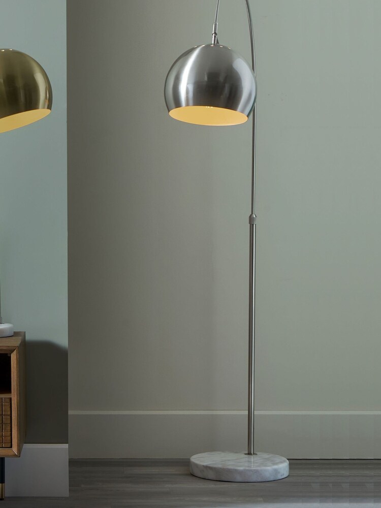 Pacific Silver Feliciani Brushed Metal And Marble Floor Lamp - Image 1 of 4