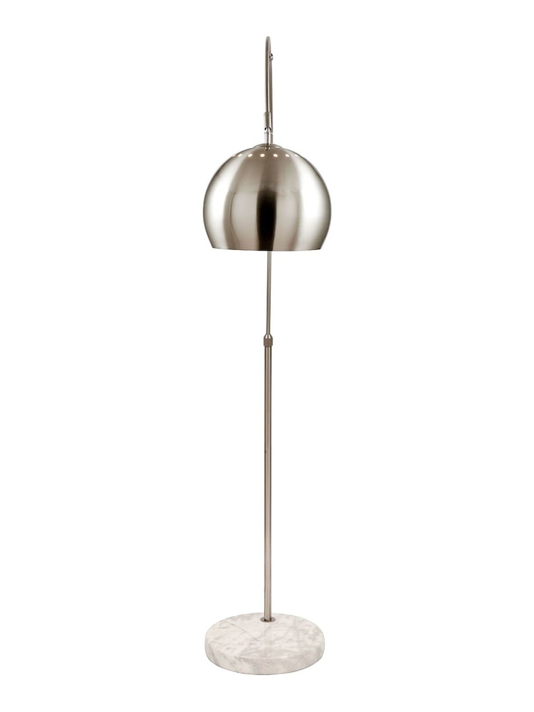 Pacific Silver Feliciani Brushed Metal And Marble Floor Lamp - Image 2 of 4
