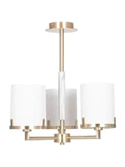 Pacific Champagne Gold Midland Metal And Marble Effect 3 Arm Ceiling Light Pendant - Image 2 of 4