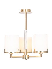 Pacific Champagne Gold Midland Metal And Marble Effect 3 Arm Ceiling Light Pendant - Image 3 of 4