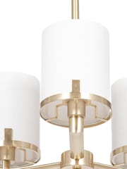 Pacific Champagne Gold Midland Metal And Marble Effect 3 Arm Ceiling Light Pendant - Image 4 of 4