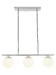 Pacific White Asterope 3 Orb And Chrome Metal Ceiling Light Pendant - Image 2 of 4