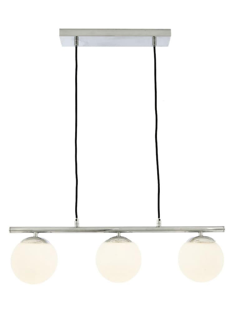 Pacific White Asterope 3 Orb And Chrome Metal Ceiling Light Pendant - Image 2 of 4