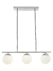 Pacific White Asterope 3 Orb And Chrome Metal Ceiling Light Pendant - Image 3 of 4