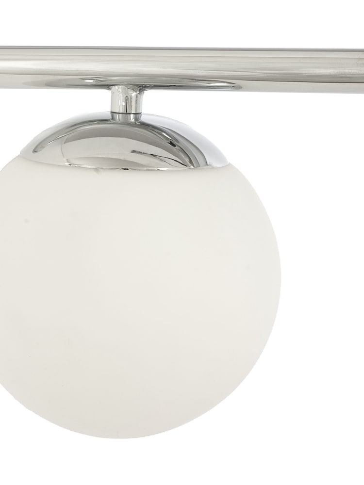Pacific White Asterope 3 Orb And Chrome Metal Ceiling Light Pendant - Image 4 of 4