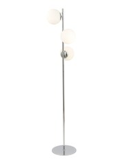 Pacific White Asterope Orb And Chrome Metal Floor Lamp - Image 3 of 4