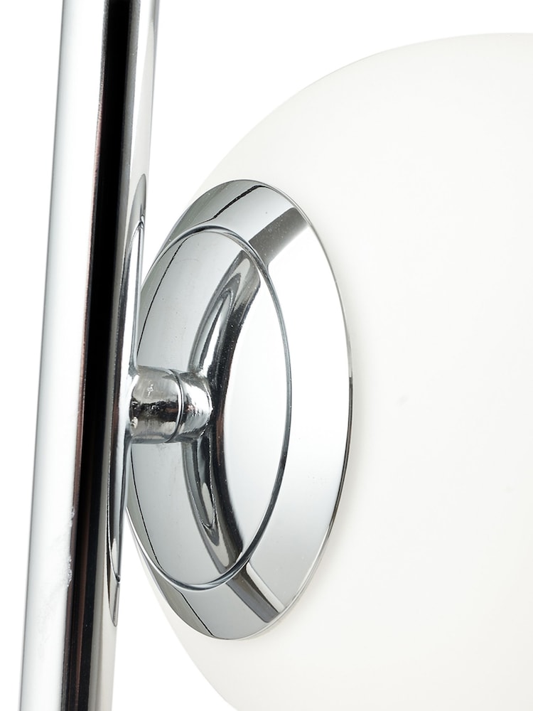 Pacific White Asterope Orb And Chrome Metal Floor Lamp - Image 4 of 4
