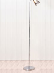 Pacific Smoke Glass/Silver Metal Monroe Waisted Floor Lamp - Image 1 of 4