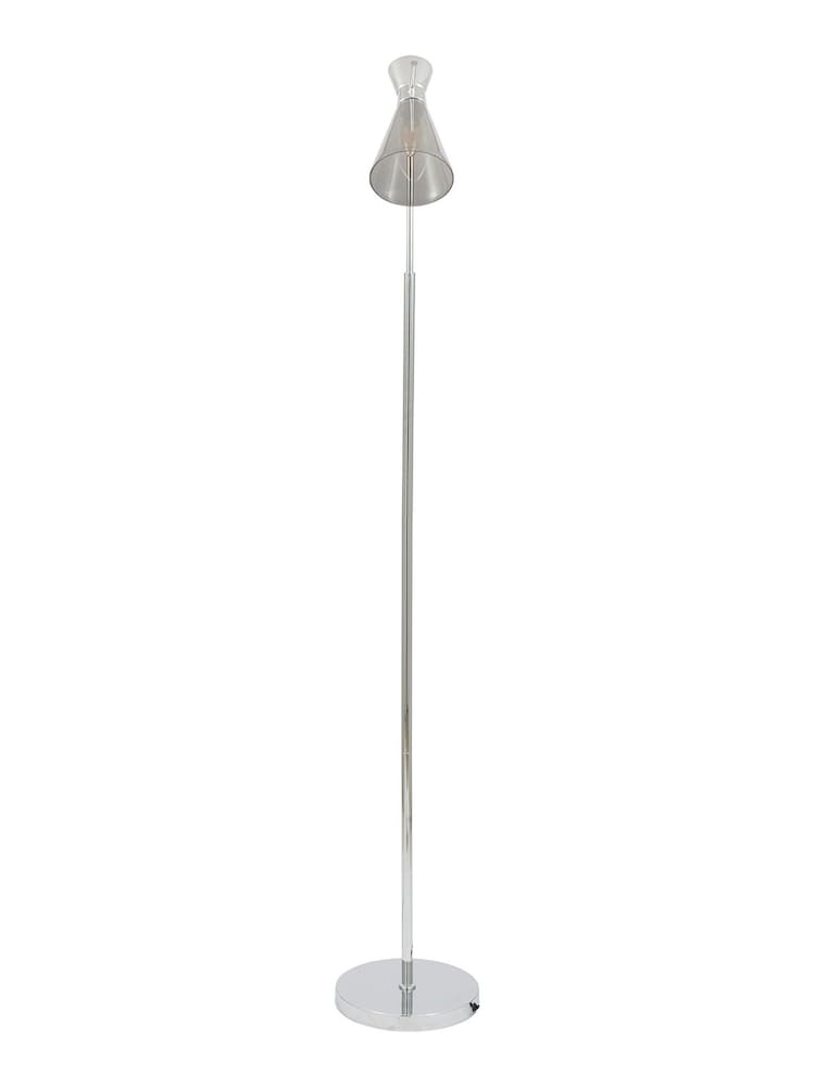 Pacific Smoke Glass/Silver Metal Monroe Waisted Floor Lamp - Image 2 of 4