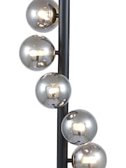 Pacific Black Blair Smoke Glass Ball And Metal Floor Lamp - Image 4 of 4
