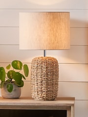 Pacific Natural Acer Woven Tall Table Lamp - Image 1 of 4