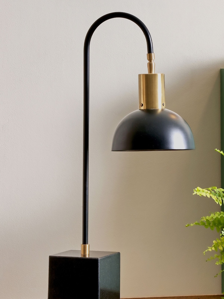 Pacific Matt Black Mayfair Domed Task Table Lamp - Image 1 of 4