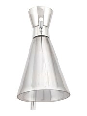 Pacific Smoke Glass/Silver Metal Monroe Waisted Table Lamp - Image 4 of 4