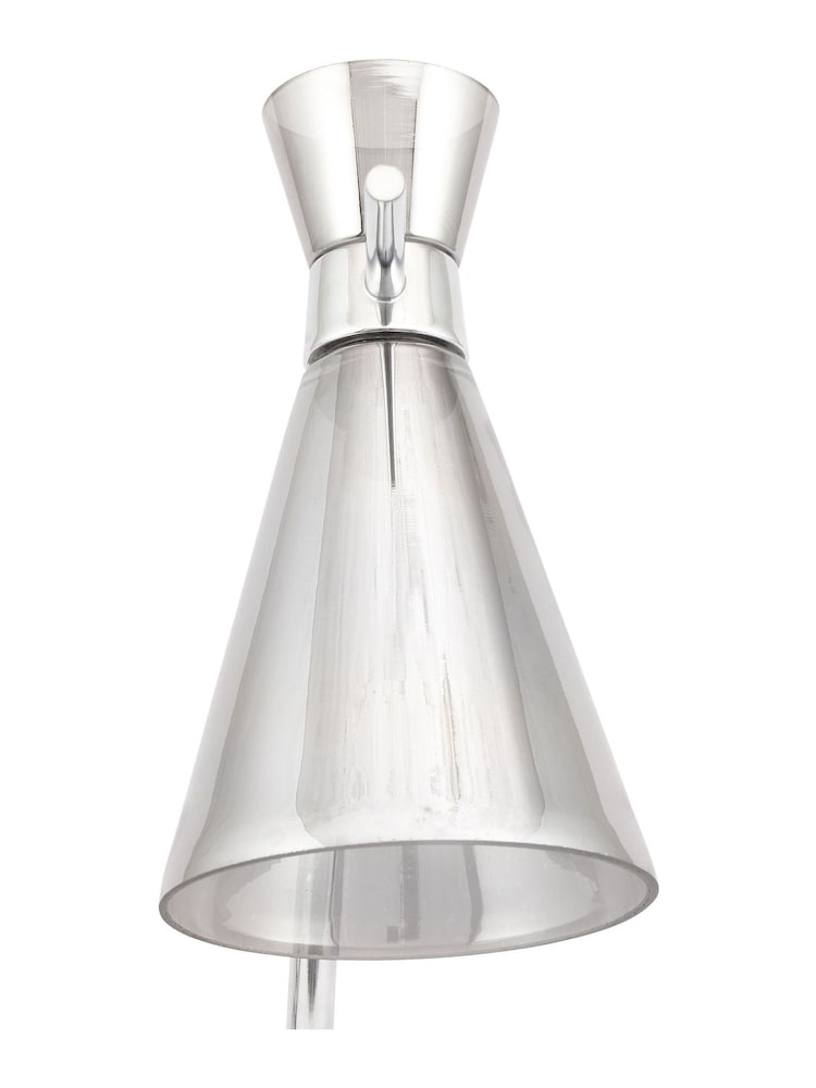 Pacific Smoke Glass/Silver Metal Monroe Waisted Table Lamp - Image 4 of 4