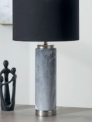 Pacific Grey Carrara Marble Effect Tall Ceramic Table Lamp - Image 1 of 4