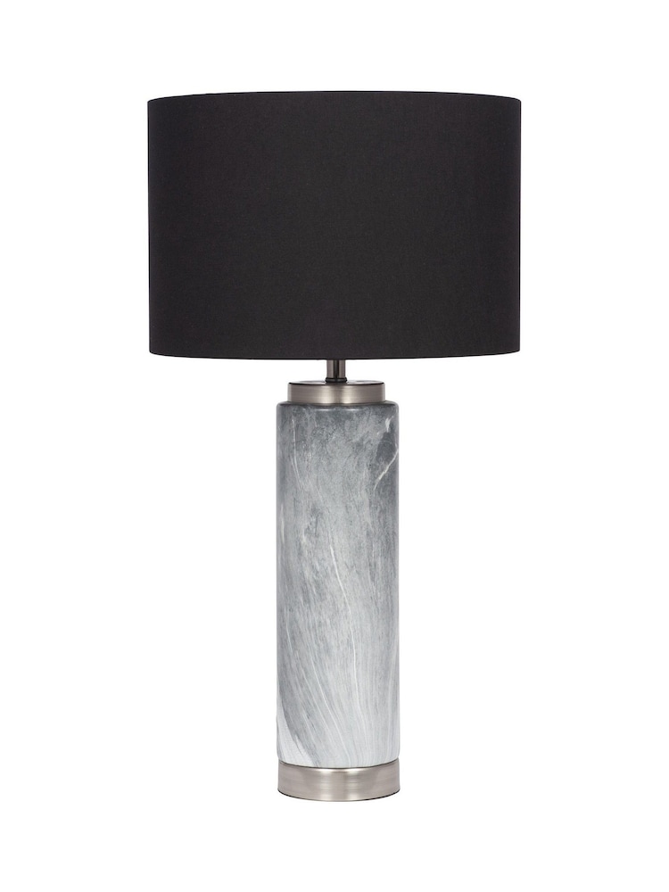 Pacific Grey Carrara Marble Effect Tall Ceramic Table Lamp - Image 2 of 4 Pacific Grey Carrara Marble Effect Tall Ceramic Table Lamp - Image 2 of 4