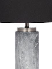 Pacific Grey Carrara Marble Effect Tall Ceramic Table Lamp - Image 4 of 4